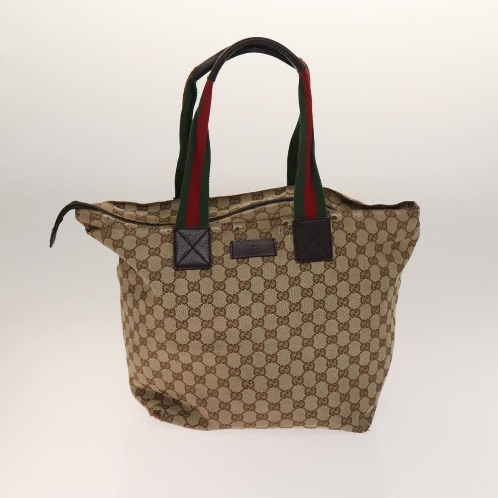 GUCCI GG Canvas Shoulder Bag 2 Set Beige Silver Auth - Picture 2 of 16
